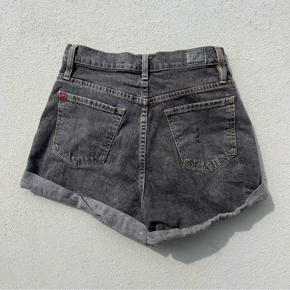 BDG urban outfitters mom high-rise black faded rolled hem jean shorts - Picture 2 of 6